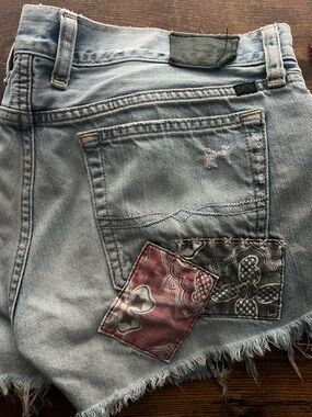 Lucky Brand Light Wash Denim Jean Shorts with Patchwork